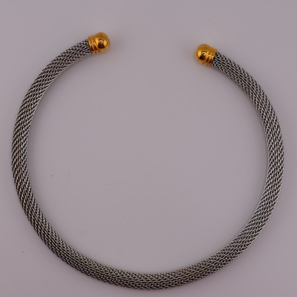 Elegant Silver and Gold Mesh Choker Necklace